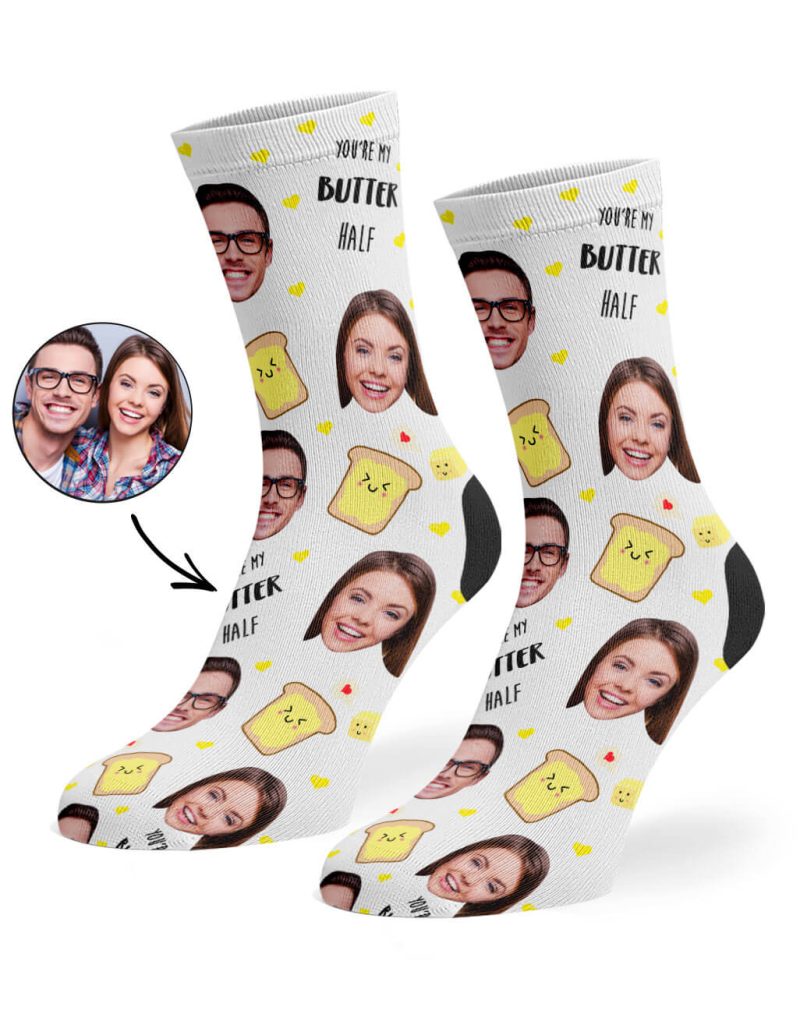 White You re My Butter Half Socks