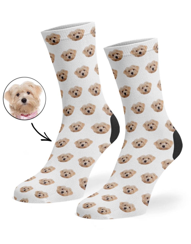 White Your Dog Pattern Socks