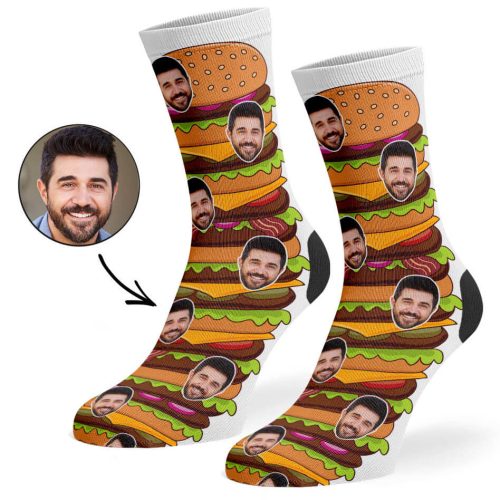 White Burger Socks