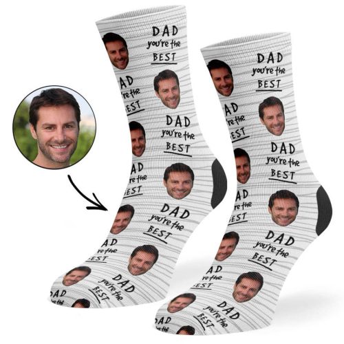 White Dad You re The Best Socks