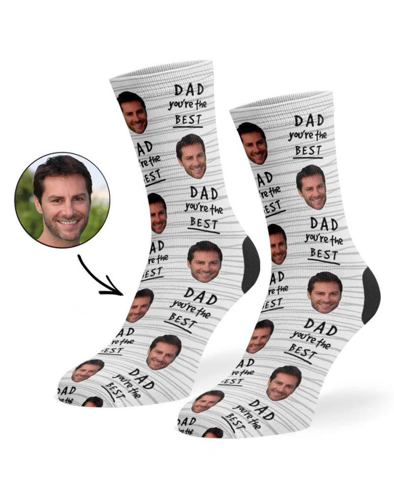 White Dad You re The Best Socks