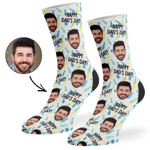 White Happy Dad s Day Socks