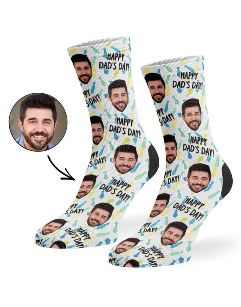 White Happy Dad s Day Socks