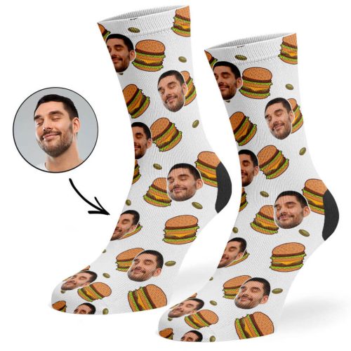 White Mmmm Burger Socks