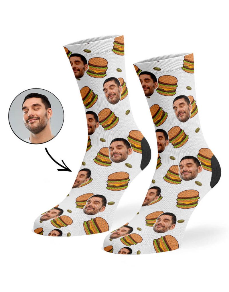 White Mmmm Burger Socks