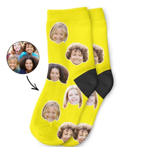 Yellow Best Friend Face kids Socks