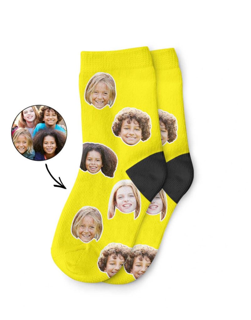 Yellow Best Friend Face kids Socks