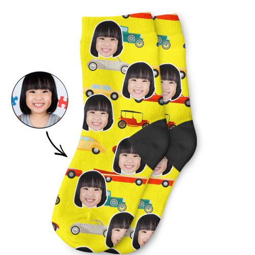 Yellow Car Face Socks