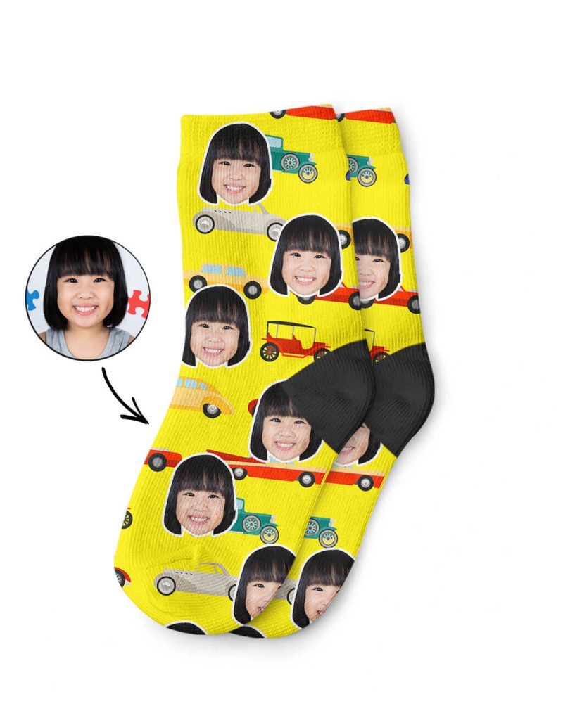 Yellow Car Face Socks