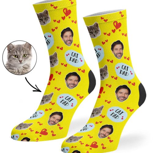 Yellow Cat Dad Socks