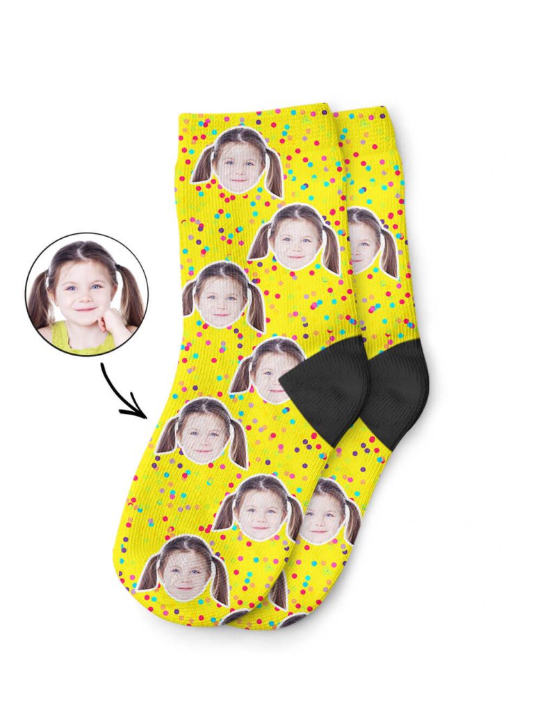 Yellow Colourful Spot Kids Socks