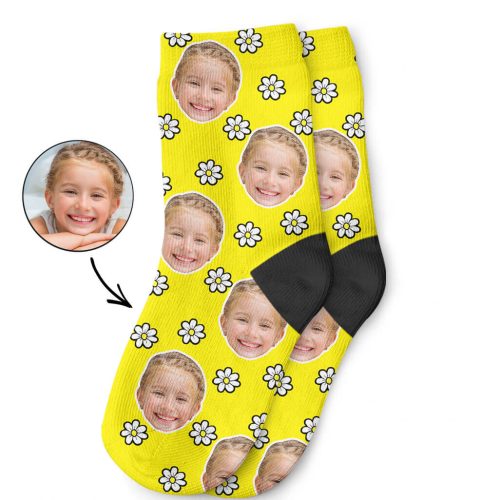 Daisy Face Kids Socks With Own Photo