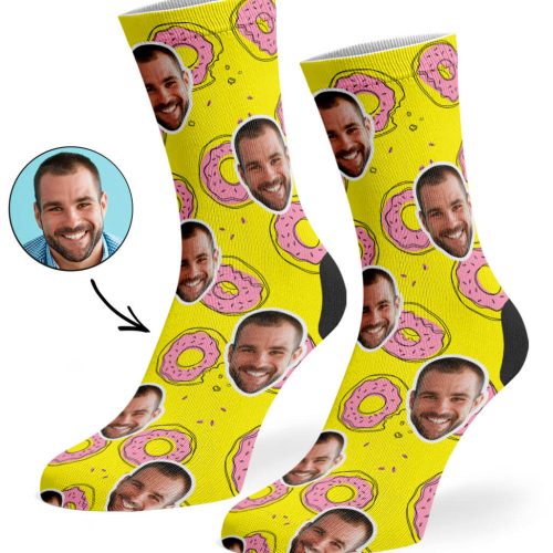 Yellow Donut Doodle Socks