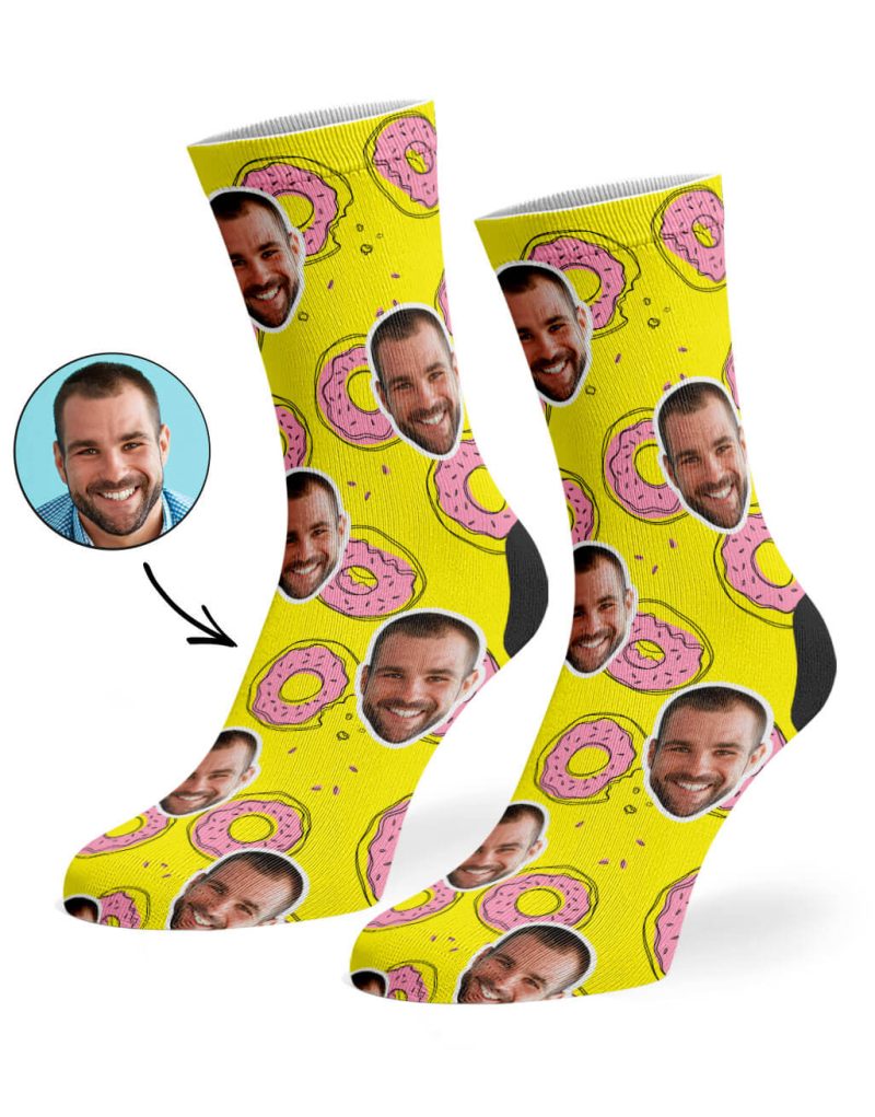 Yellow Donut Doodle Socks