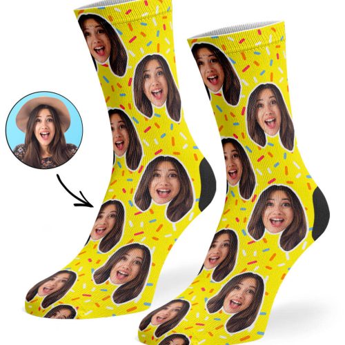 Yellow Donut Sprinkles Socks