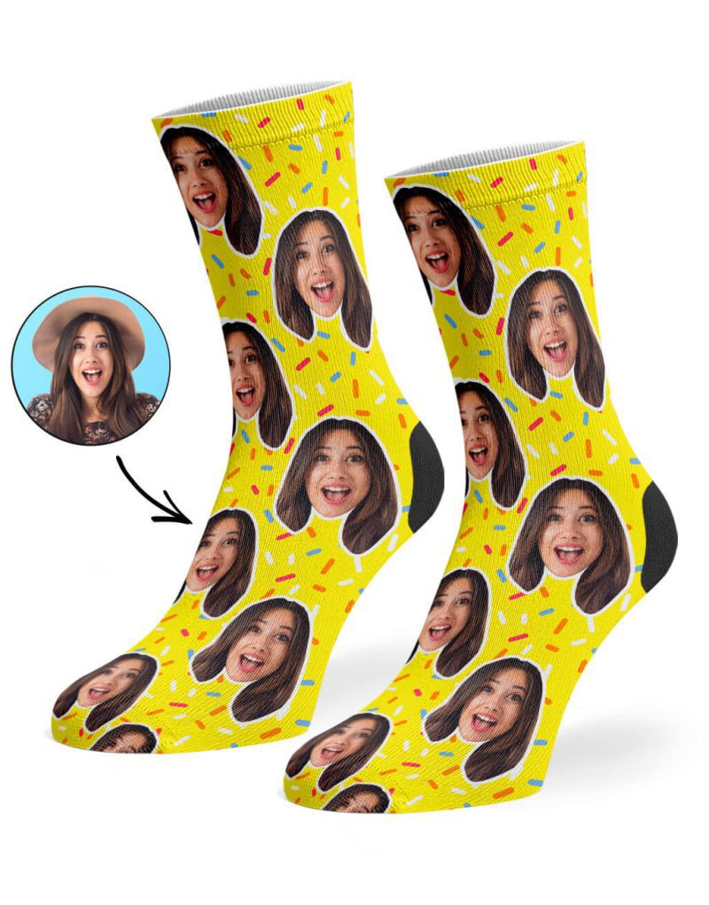 Yellow Donut Sprinkles Socks