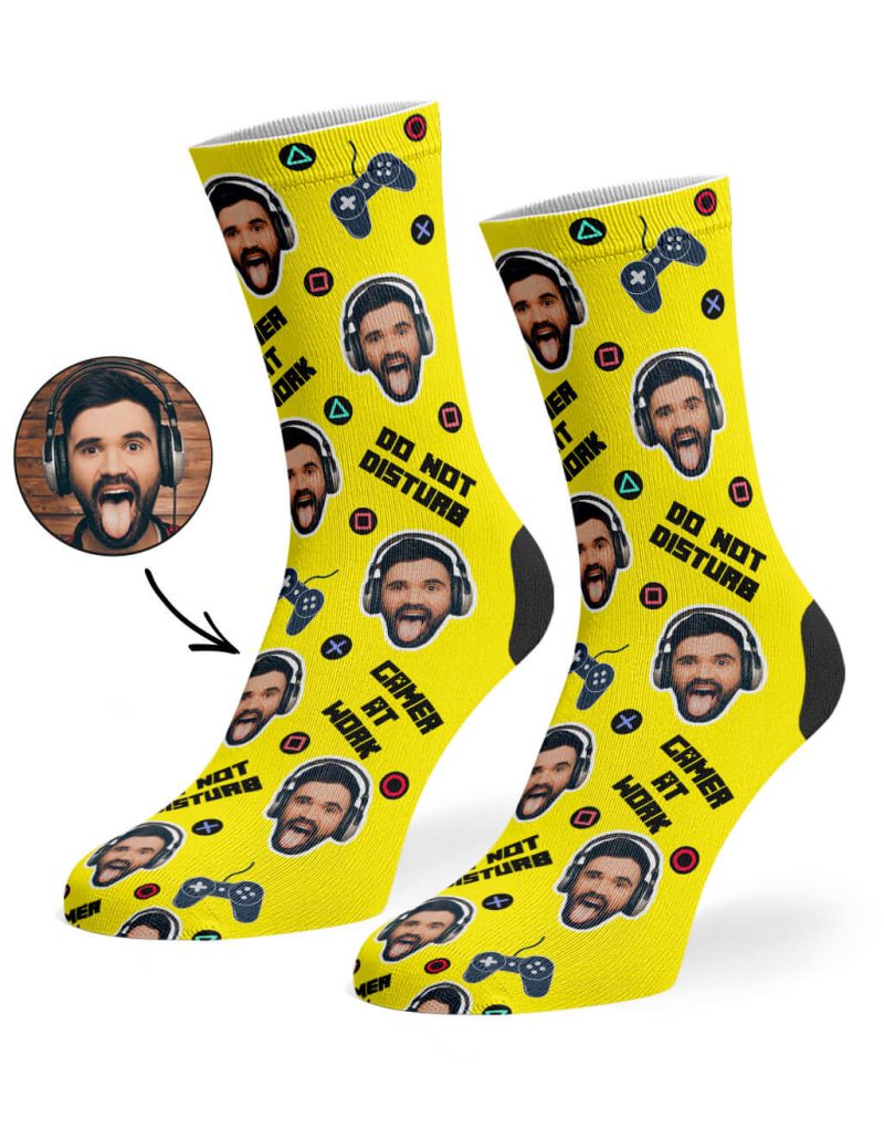 Yellow Gamer Face Socks