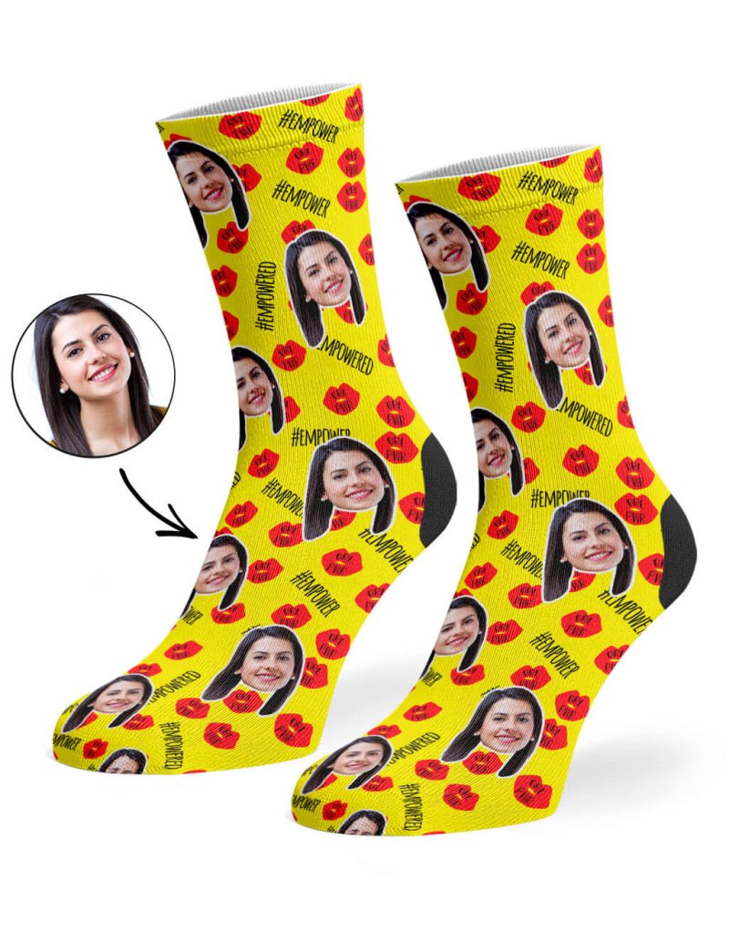 Yellow Girl Power Lips Socks