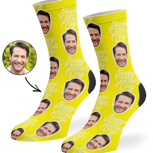 Yellow Happy Fathers Day Socks