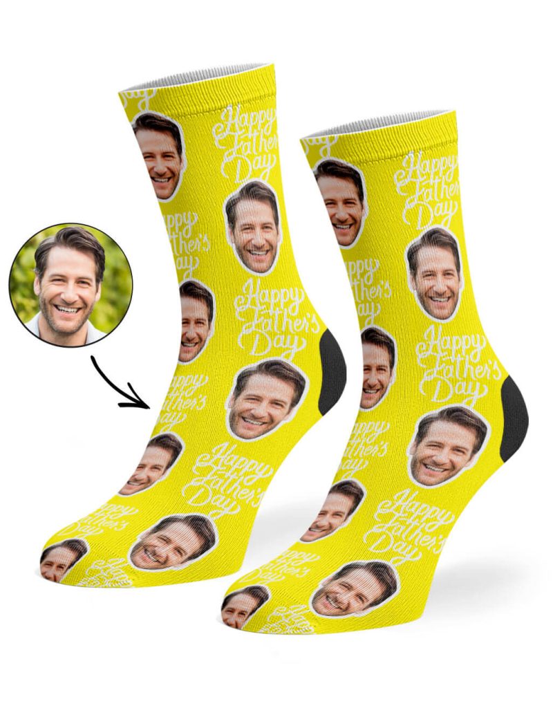 Yellow Happy Fathers Day Socks