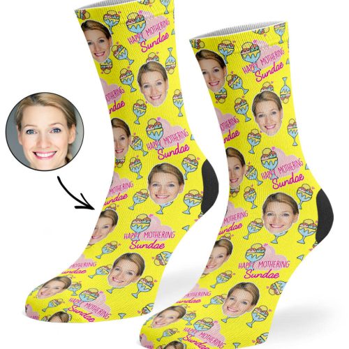 Yellow Happy Mothering Sundae Socks