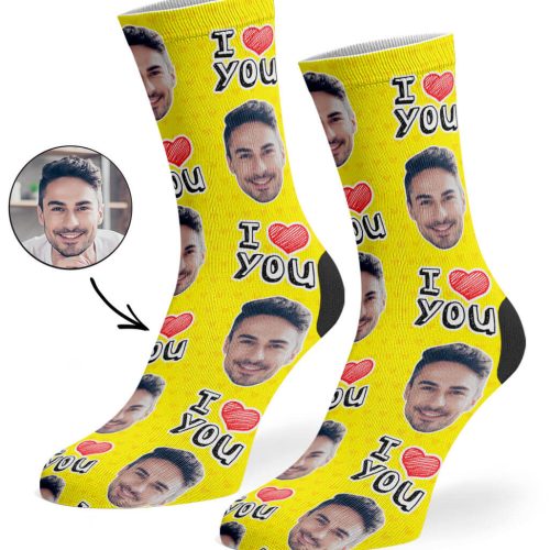 Yellow I Heart You Socks