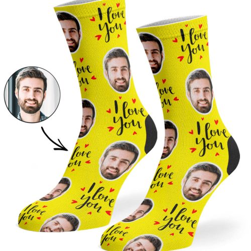 Yellow I Love You Socks