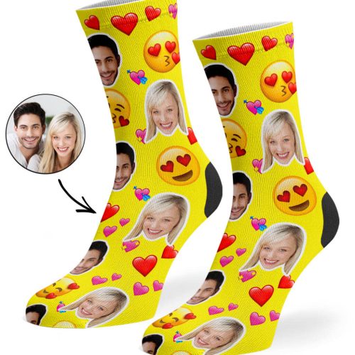 Yellow Love Emoji Socks