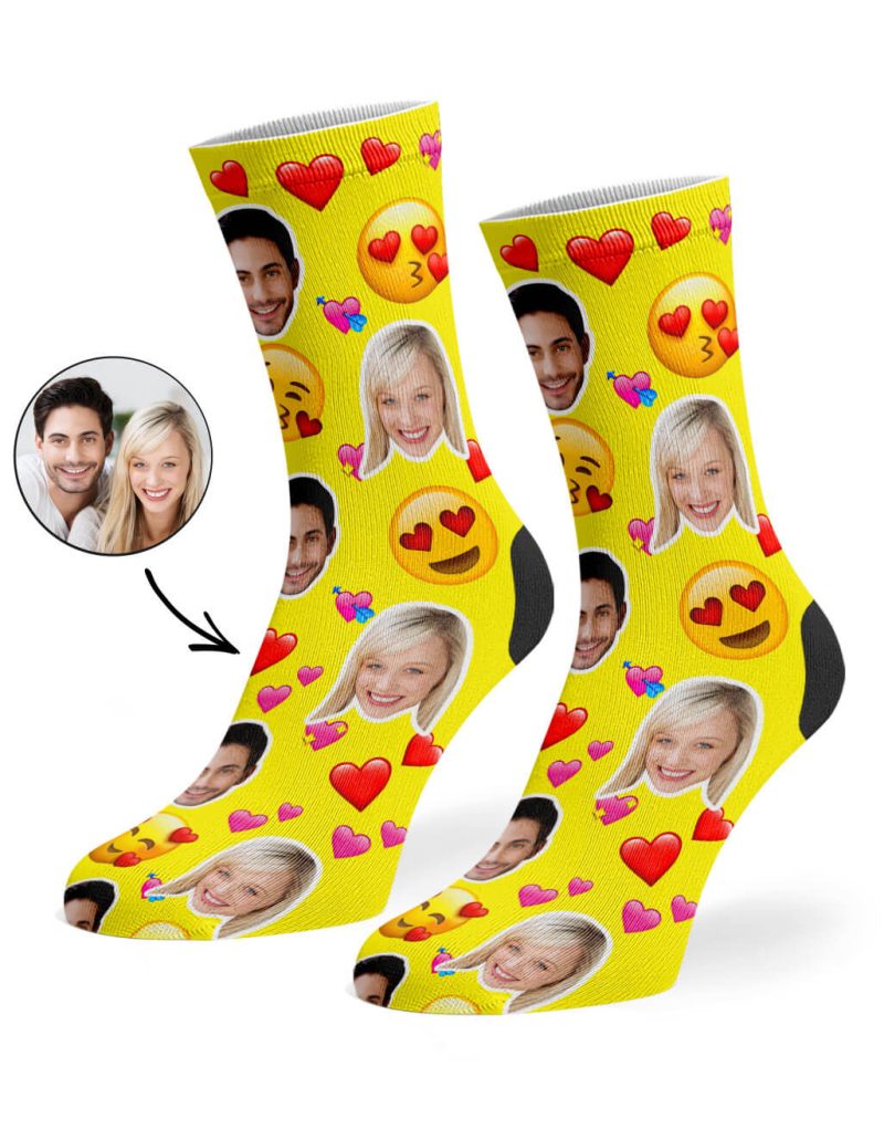 Yellow Love Emoji Socks