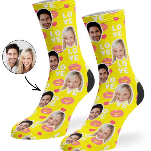 Yellow Love Lips Socks