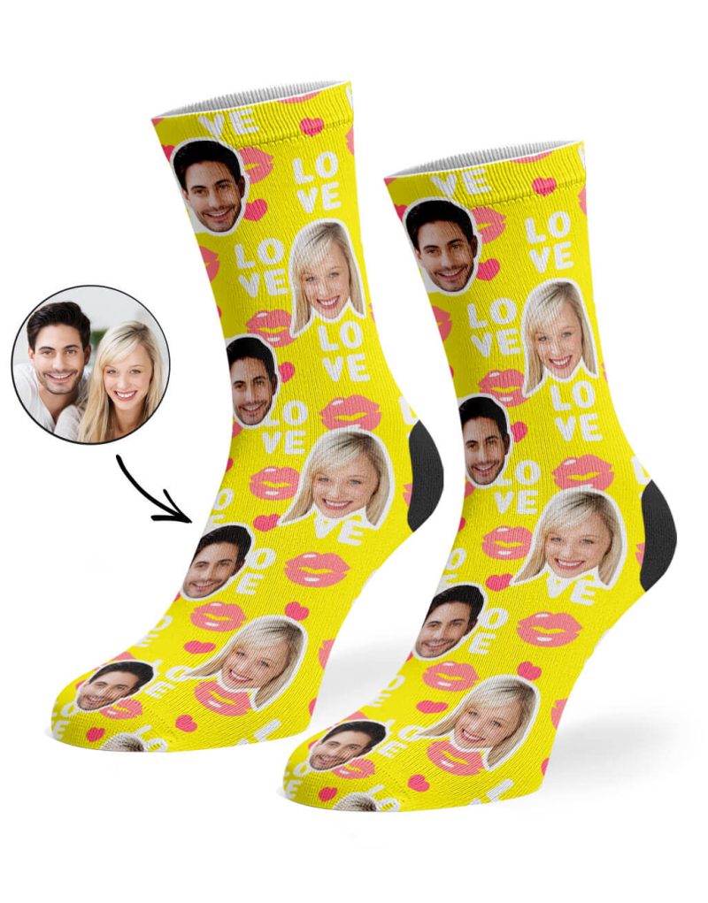 Yellow Love Lips Socks