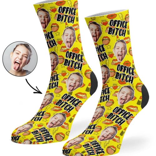 Yellow Office Bitch Socks