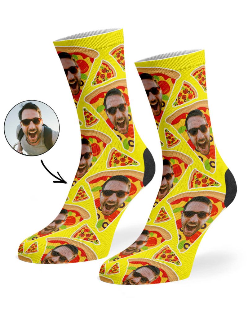 Yellow Pizza My Face Socks