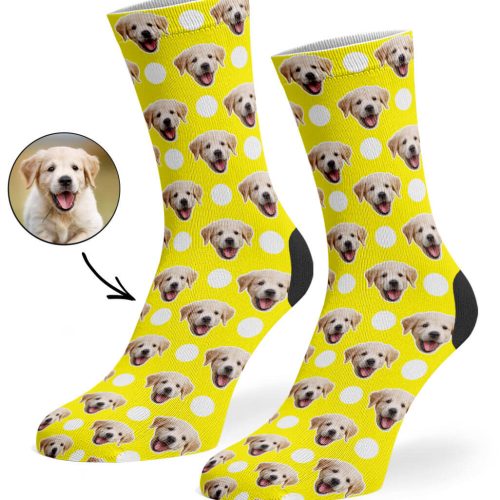 Yellow Polka Dog Socks