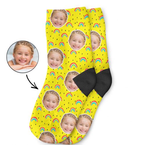 Custom Rainbow Face Kids Socks