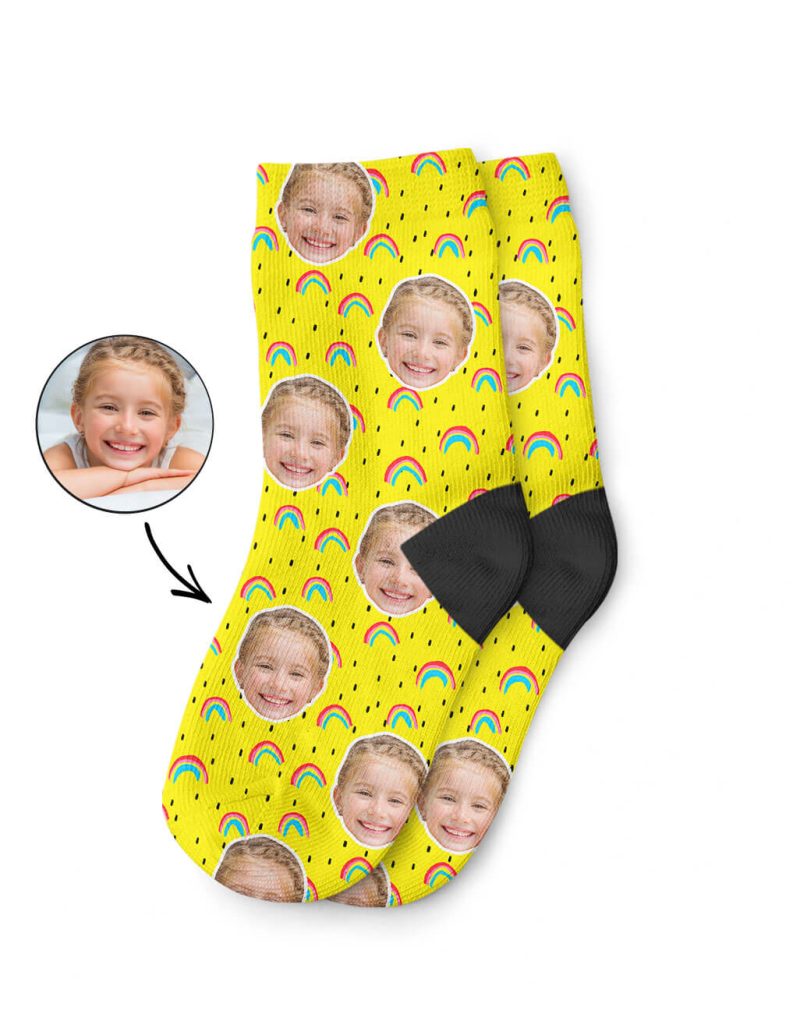 Custom Rainbow Face Kids Socks