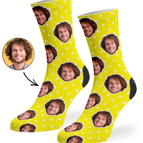 Yellow Spotty Face Socks