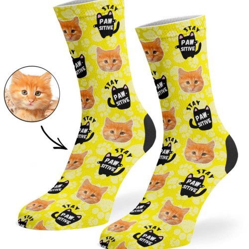 Yellow Stay Pawsitive Socks