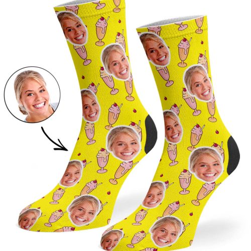 Yellow Sundae Face Socks