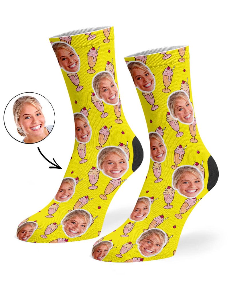 Yellow Sundae Face Socks