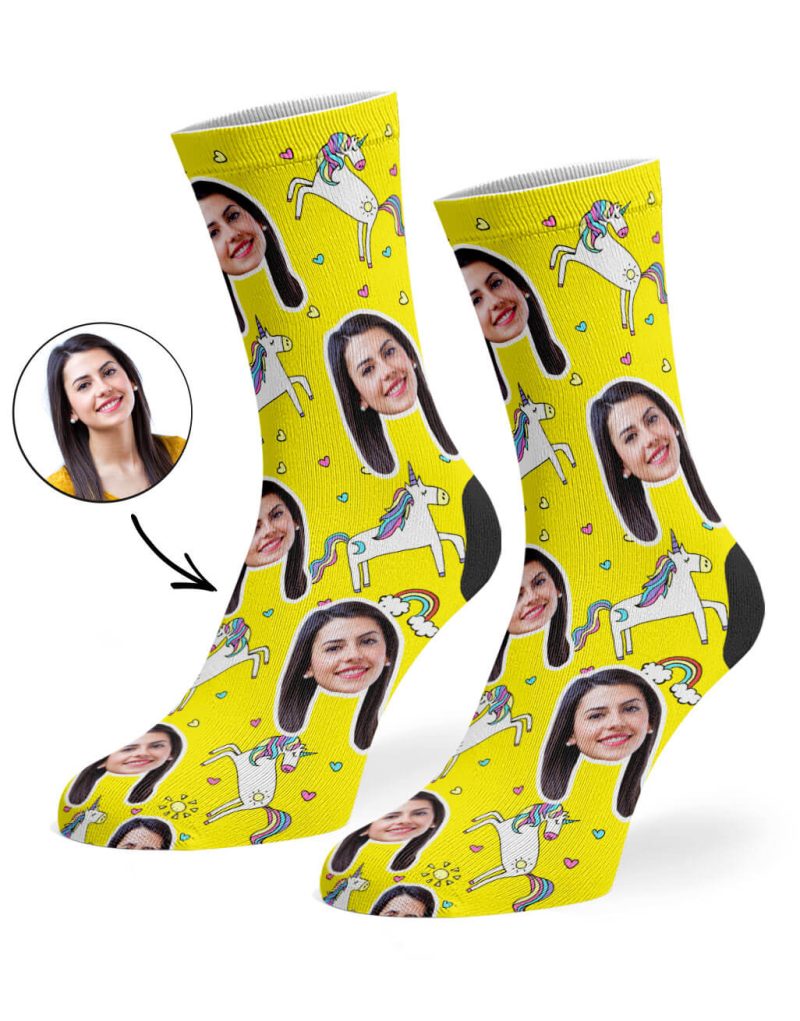 Yellow Unicorn Socks