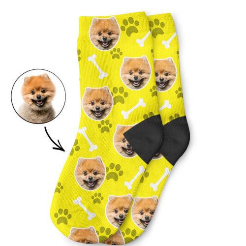 Yellow Your Dog On Kids Socks 1