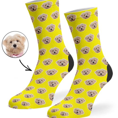 Yellow Your Dog Pattern Socks