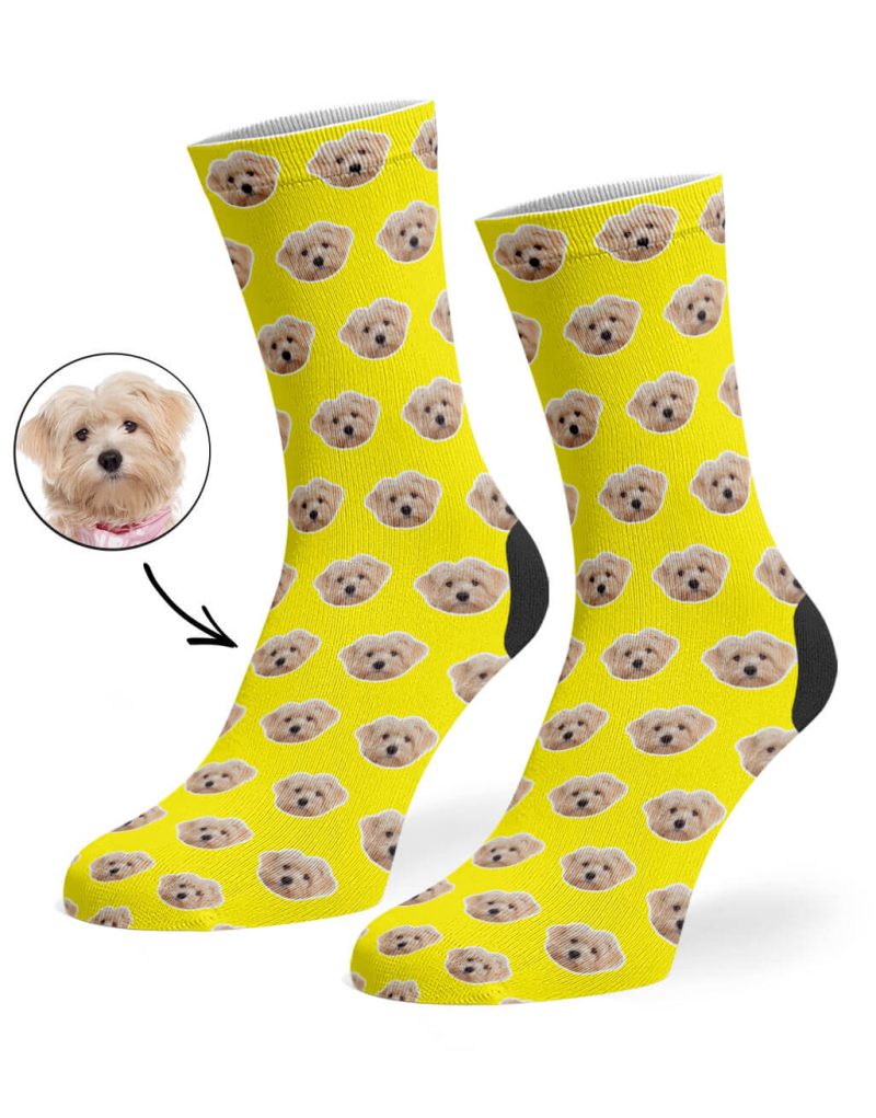 Yellow Your Dog Pattern Socks