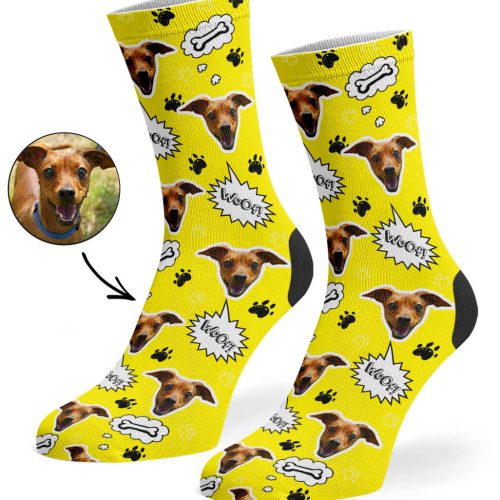 Yellow Your Dog Woof Socks