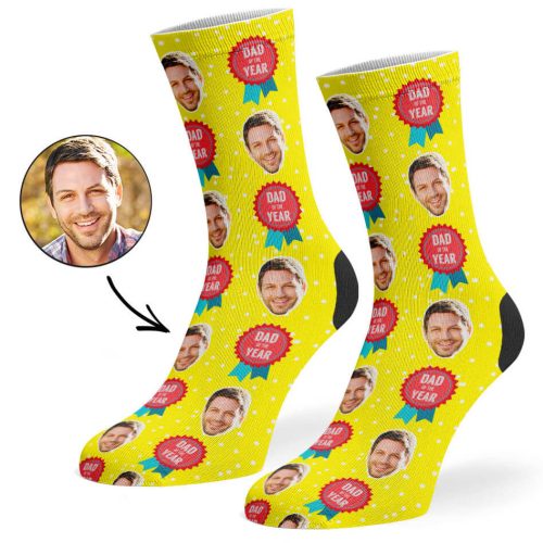 Yellow Dad Of The Year Socks