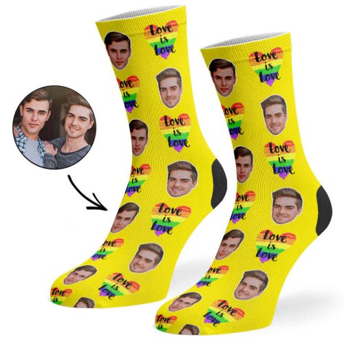 Yellow Love Is Love Socks