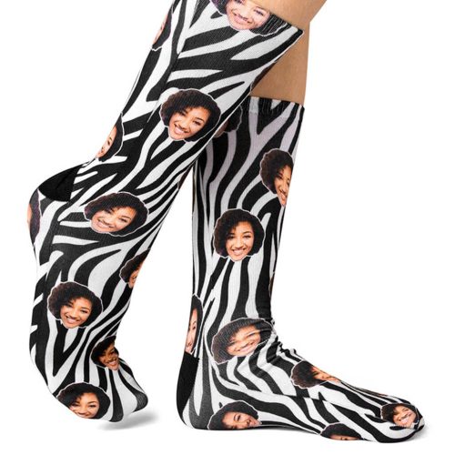 Zebra Print Face Socks