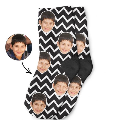 Your Photo On Zig Zag Kids Socks