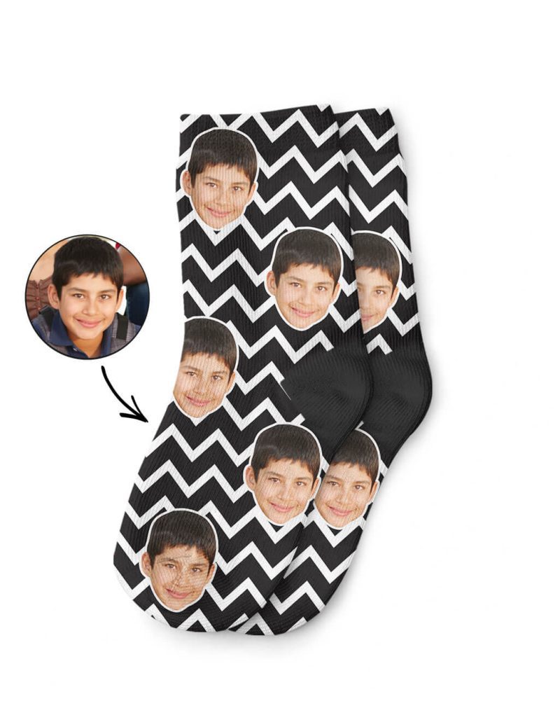 Your Photo On Zig Zag Kids Socks